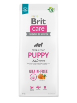 Brit Care Grain Free Dog Puppy - Salmon&Patoto - Супер премиум, пълноценна храна за здрава кожа и красива козина за подрастващи кученца от всички породи със сьомга и картофи - 12 кг.