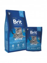 Brit Premium Cat Kitten - пълноценна храна за подрастващи котенца до 1 година с пилешко месо - 1.5 кг.