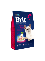 Brit Premium by Nature Cat Sterilized Chicken - пълноценна храна за кастрирани котки над 1 година с пилешко месо и сос от черен дроб - 0.300 кг.