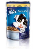 Felix Fantastic with Chicken - деликатесен пауч за котки  с пилешко месо в желе - 0.85 гр.