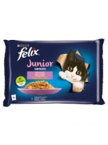 Felix Fantastic Chicken Junior - деликатесни паучове за котенца от 1 до 4 месеца с пилешко месо - 4 х 85 гр.