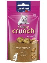 Vitakraft CRISPY CRUNCH MALT - Неустоимо лакомство за котки - хрупкави джобчета с малц, за отделяне на космените топки с кремообразен пълнеж - 60 гр.