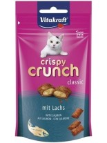 Vitakraft CRISPY CRUNCH classic - Неустоимо лакомство за котки - хрупкави джобчета с примамлив кремообразен пълнеж от сьомга - 60 гр.