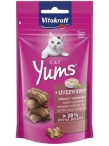 Vitakraft Cat Yums - Сочни хапки за коте с изключително високо месно съдържание и превъзходен лебервурст - 40 гр.