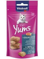 Vitakraft Cat Yums - Сочни хапки за коте с крехка сьомга + ОМЕГА 3 и изключително високо месно съдържание - 40 гр.