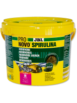 JBL PRONOVO SPIRULINA FLAKES M - Специално разработена храна на люспи със спирулина за всички средни по размер, растителноядни аквариумни рибки от 8-20 см. - 5500 мл., 950 гр.