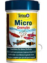 Tetra Micro Granules - Гранулирана, бавно потъваща пълноценна храна за малки декоративни рибки с изключително малък диаметър от 0,3 до 1 mm. - 100 мл.