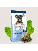 HAPPY DOG Mini Baby & Junior - суха храна за бебета и подрастващи кученца от мини породи до 10 кг. с месо и билки - 1 кг.