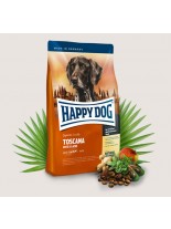 HAPPY DOG Sensible Nutrition Toscana - суха храна за чувствителни и алергични кучета Сюприйм Тоскана с патешко, сьомга и билки и само 6,5% мазнини - 1 кг.