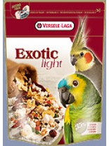 Versele Laga  Exotic Light - висококачествена, премиум клас суха храна за големи и средни папагали  с пуканки и семена - 0,750 кг