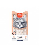 Wanpy Creamy Tuna and salmon - премиум клас кремообразно лакомство за котки с риба тон и с - 5 порции по 14 гр.сьомга