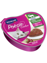 Vitakraft POESIE Mousse - Консерви за котки над 1 година с дивечово месо в желиран бульон от червена боровинка - хапки в желе- 85 гр.