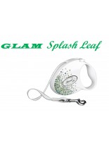 Flexi Glam Splash Leaf CRYSTALIZED Swarovski - луксозен автоматичен повод с камъни 3 м., за кучета до 12 кг.