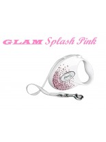 Flexi Glam Splash Pink CRYSTALIZED Swarovski - луксозен автоматичен повод с камъни 3 м., за кучета до 12 кг.