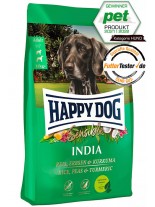 Happy Dog Sensible India - Вегетарианска формула за чувствителни кучета и кучета с хранителна непоносимост към животински протеини с ориз, грах и куркума - 10 кг.