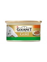 Gourmet Gold  - консерва за котки над 1 година - заек и черен дроб - хапки в сос - 85 гр.