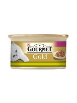 Gourmet Gold- консерва за котки над 1 година двойно удоволствие - заек и дроб - 85 гр.