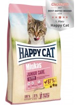 Happy Cat Happy Cat Minkas Junior Care - пълноценна храна за подрастващи котки над 4 месеца, с пилешко месо - 10 кг.