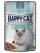 Happy Cat MIS Sensitive Stomach & Intestine - Неустоим пауч за котки над 1 година с чувствителна храносмилателна система с патица, ориз и билки - 85 гр.