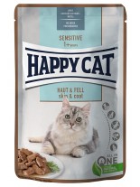 Happy Cat MIS Sensitive Skin & Coat - Неустоим пауч за котки над 1 година с чувсвителна кожа и козина с патица, ориз и билки - 85 гр.