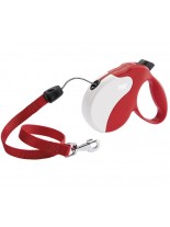 Ferplast - AMIGO S CORD RED-WHITE - автоматичен повод за кучета въже - 5 м./ до 15 кг.