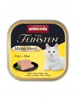 Vom Feinsten Mild Menu - неустоима храна - пастет за кастрирани котки над 1 година с чисто пуешко месо и сирене - 100 гр.