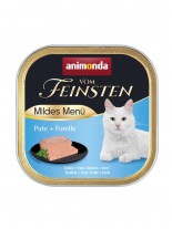 Vom Feinsten Mild Menu - неустоима храна - пастет за кастрирани котки над 1 година с чисто пуешко месо и пъстърва - 100 гр.