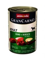 Gran Carno Original Adult - Rind + Hirsch + apfel - Високо качествени консерва за кучета над 1 год. От Animonda Германия с еленово месо + ябълки - 0.800 кг.