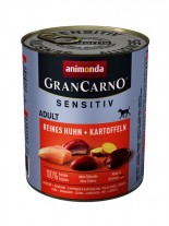 Gran Carno Sensitive - Консерва за кучета над 1 година - 53% пиле и 10% картофи - 0.400 кг.