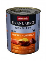 Animonda GranCarno® Sensetive - Високо качествена консерва за кучета с пуешко + картофи - 53% пуешко, 10% картофи - 800 гр.