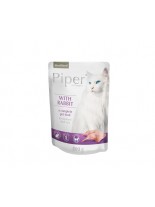 Piper Cat Sterilised Grain free - супер премиум пауч за кастрирани котки над 1 година със заек -  55% месо и месни продукти - 100 гр.- (без зърно)