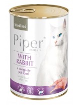 Piper Cat Sterilised Grain free - супер премиум храна за кастрирани котки над 1 година със заек -  55% месо и месни продукти - 400 гр. - (без зърно)