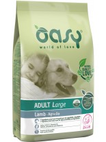 Oasy Adult Large Lamb - високо качествена суха храна, подходяща за кучета от едрите породи над 1 година с над 20% агнешко месо - 12 кг.