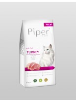 Piper Cat Turkey - Висококачествена гранулирана храна за котки над 1 година с прясно пуешко месо - 3 кг.