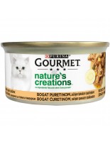 Gourmet Gold Natures Creations Turkey - неустоима консерва за котки - пуешко месо със спанак и пъщарнак - 85 гр.