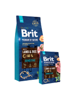 Brit Premium by Nature Sensitive Lamb - Complete Lamb Formula - суха, гранулирана храна за кучета страдащи от алергични или храносмилателни проблеми от всички породи над 1 година с агнешко месо - 3 кг.