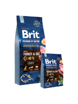 Brit Premium by Nature Light - Complete Turkey & Oat Formula - суха, гранулирана храна за кучета от всички породи с проблемно теглото и склонност към напълняване с пуешко месо - 3 кг.