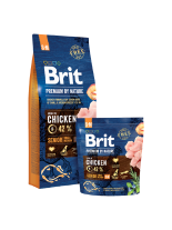 Brit Premium by Nature Senior S+M - Complete Chicken Formula - суха, гранулирана храна за кучета от средните породи (10-25 кг) над 7 години с пилешко месо - 3 кг.