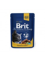 Brit Premium Cat Pauch Chicken & Turkey - Високо качествен пауч за котки с пиле и пуйка - 100 гр.