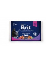 Brit Premium Cat Pauch Fish Plate - Високо качествен пауч за котки - Рибноплато: 2хсьомга и пъстърва, и 2хриба треска - 400 гр.