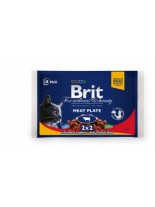 Brit Premium Cat Pauch Meat Plate - Високо качествен пауч за котки - Рибноплато: 2хпиле и пуйка, и 2хговеждо и грах - 400 гр.