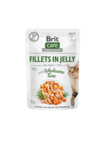 Brit Care Cat Fillets in Jelly Choice Chicken with Cheese  - Високо качествен, неустоим пауч за котки над 1 година с цели филеца, пилешко, сирене и черен дроб - 85 гр.