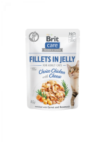 Brit Care Cat Fillets in Jelly with Tender Turkey & Shrimps  - Високо качествен, неустоим пауч за котки над 1 година с цели филеца, пилешко, пуешко, скариди и черен дроб - 85 гр.