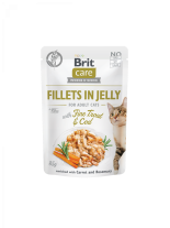 Brit Care Cat Flavour box Fillet in Gravy - Високо качествени, неустоими 4 вида паучове в сос грейви  за котки над 1 година с цели филеца, пилешко, пуешко, сьомга и черен дроб - 4 вида х 3 броя по 85 гр.