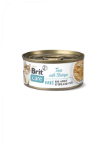 Brit Care Cat Sterilized. Tuna Paté with Shrimps - Неустоима, високо качествена консерва за  котки над 1 година БЕЗ глутен, ГМО, оцветители и консерванти с парченца риба тон и скариди - 70 гр.