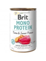 Brit Mono Protein Tuna & Sweet Potato - високо качествена консерва за кучета над 1 година с риба тон и сладки картофи - 0.400 кг.