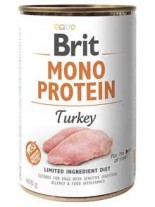 Brit Mono Protein Turkey - високо качествена консерва за кучета над 1 година с пуешко месо - 0.400 кг.