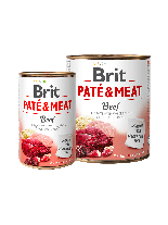 Brit Pate & Meat - Beef  - високо качествена консерва за кучета над 1 година с говеждо месо, хапки в пастет - 0.400 кг.