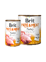 Brit Pate & Meat - Turkey  - високо качествена консерва за кучета над 1 година с пуешко месо, хапки в пастет - 0.400 кг.