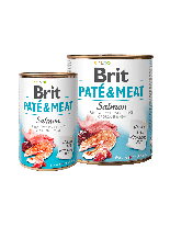 Brit Pate & Meat - Salmon  - високо качествена консерва за кучета над 1 година със сьомга, хапки в пастет - 0.400 кг.